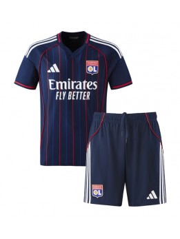 Billige Olympique Lyonnais Bortedraktsett Barn 2025-26 Kortermet (+ Korte bukser)